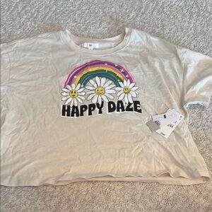 BP Cream Tee with Rainbow and Daisies brand new!